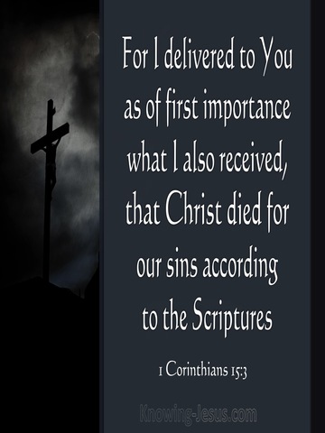 1 Corinthians 15:3 Christ Died For Our Sins (gray)